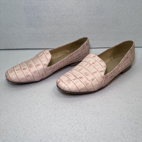 Naturalizer Emiline crocodile pattern leather rose pink womens 9-1/2 WIDE - Picture 4 of 11